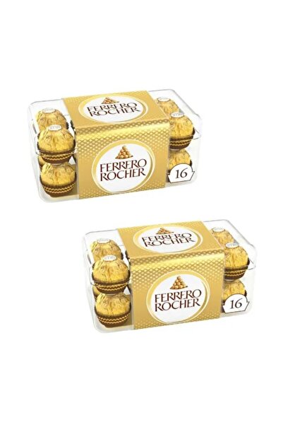 Ferrero Rocher T16 Fındıklı Truffle 16 Lı Çikolata Gold Rocher 200 gr X 2 Paket