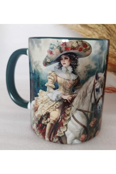 Mugs and love Vintage baskı büyük boy kupa