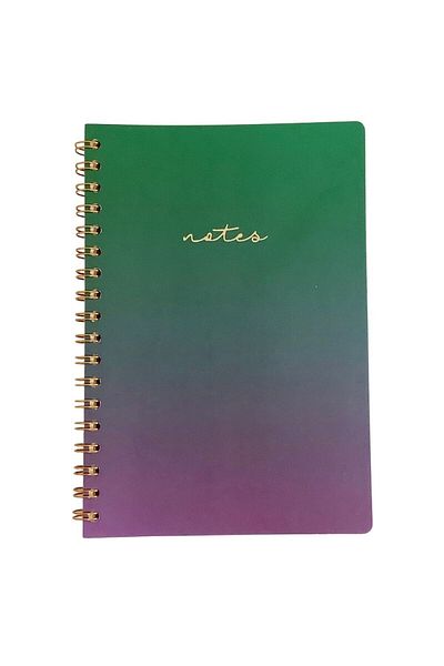 blume Thermo Notebook με εύκαμπτο κάλυμμα Gradient Green Purple Spiral - 16*24 cm ρίγες