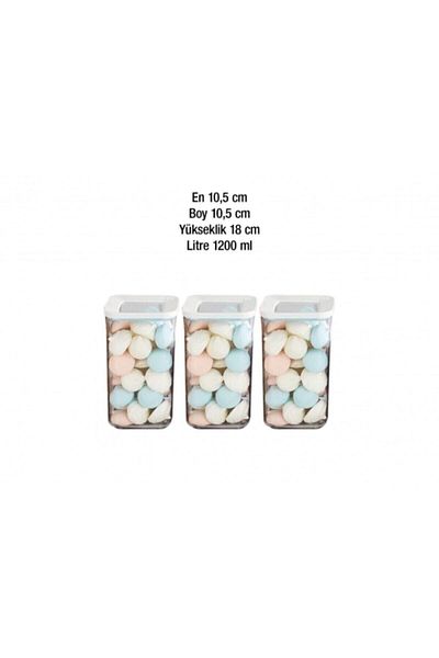 VİP AHMET Transparent 1200 ml Storage Container 12 Pieces