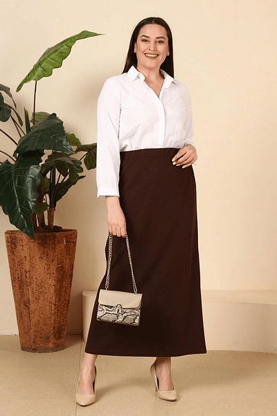 NESAFET Large Size Ottoman Seasonal Pencil Skirt - Steel Lined, Knitted Fabric