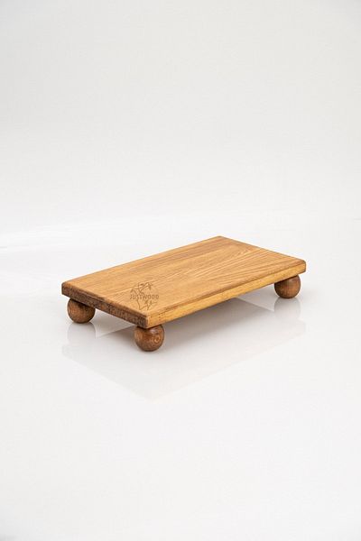 kitchen trend Justwood Risus Top Footed 17x30 Cm Wooden Rectangular Cake Presentation Serving Plate