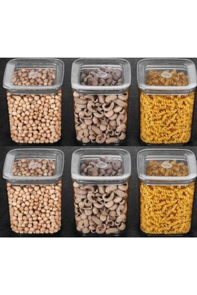VİP AHMET Sude Square Storage Container 900 Ml X 6 Food Container 6 Pieces Set
