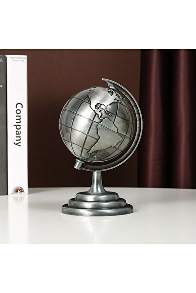 WINTER HOUSE Vintage Zarafet: Kabartmalı Masaüstü Dekoratif Dünya Küresi