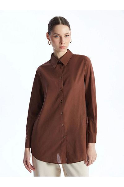 LC Waikiki LCW Modest ίσιο μακρυμάνικο γυναικείο πουκάμισο τουνίκ