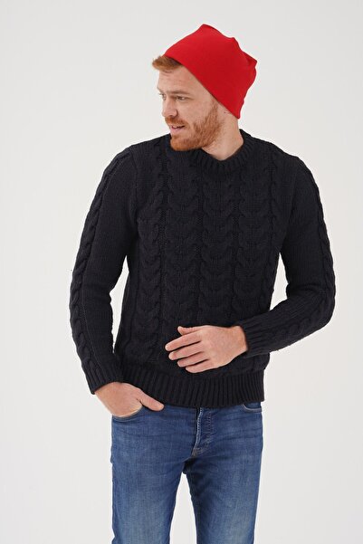 Cosy Club Shop قبعة صوفية دافئة للرجال باللون الأحمر