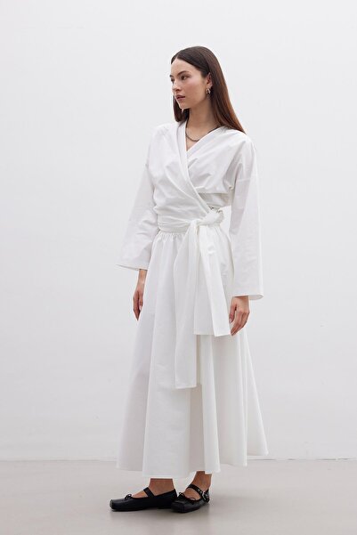 Manuka PREMIUM SKIRT ECRU WITH VOLAN