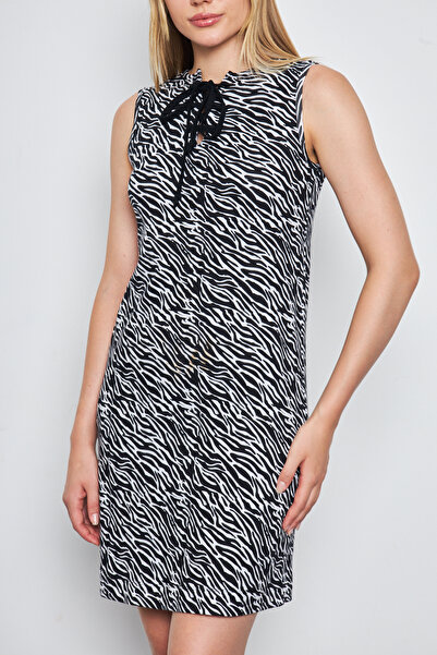 ESPİNA Kadın Kuşgözlü Yaka Kolsuz Mini Elbise