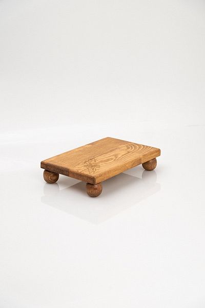 kitchen trend Justwood Risus Top Footed 17x25 Cm Wooden Rectangular Cake Presentation Serving Plate