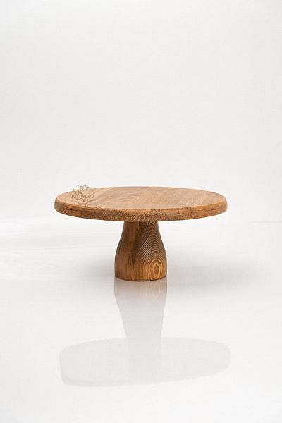 kitchen trend Justwood Lucca 29 Cm Wooden Round Cake Presentation Serving Plate with 12 Cm Foot