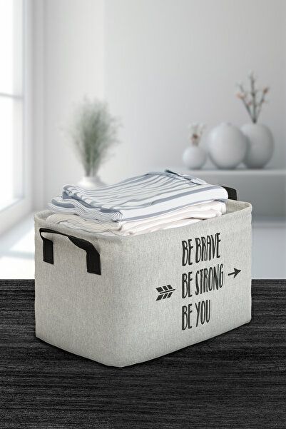 PH Prendi Home Be You Gray Children's Room and Toy Organizer - Folding Storage Basket 37X27X25