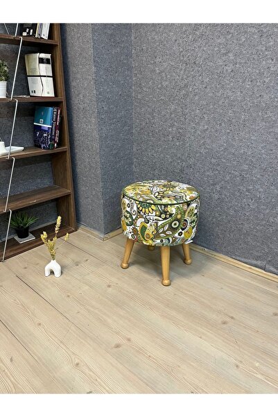 Asedia Miskin Naturel Yeşil Retro Ahşap Ayak Uzatma Pufu Makyaj Koltuğu Tabure Babalar Günü Hediyesi