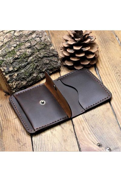 Z ZDK Leather Craft Portofel din piele naturală, bronz închis - Crazy Serenat