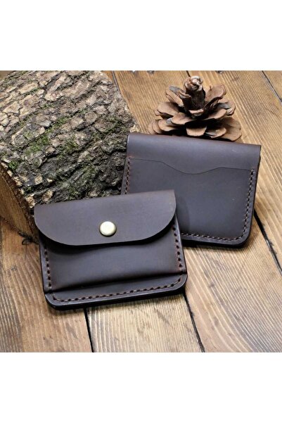 Z ZDK Leather Craft Hakiki Crazy Deri Cüzdan Koyu Taba - Serenat