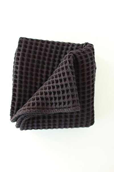 Anne Sesi بطانية أطفال وافل - 100% قطن، 75x80 سم، أسود، للقماط والمناشف