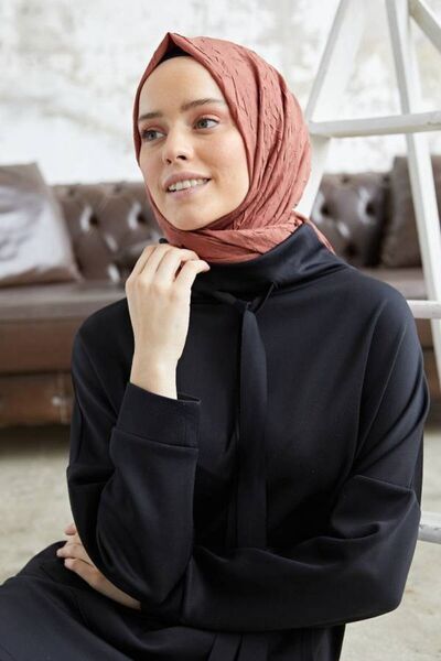 Organic Scarfs Model de șal Kraş din bambus - Design Dusty Rose