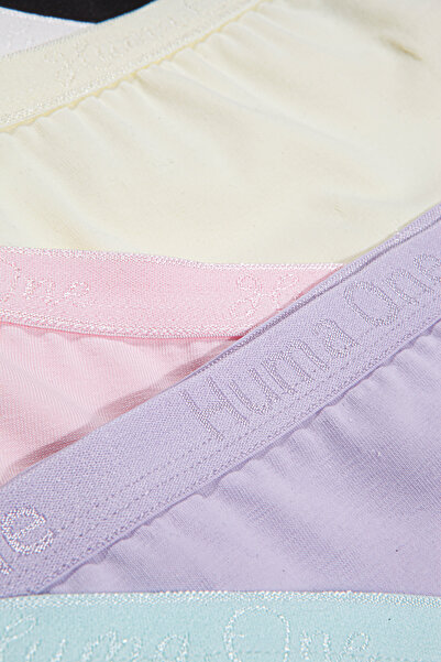 Humaone Set de 5 chiloți din bumbac și modal pentru femei cu talie înaltă