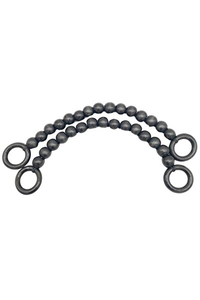 angel çanta aksesuar Geanta Angel Black - 20 mm margele din lemn, 37 cm maner...