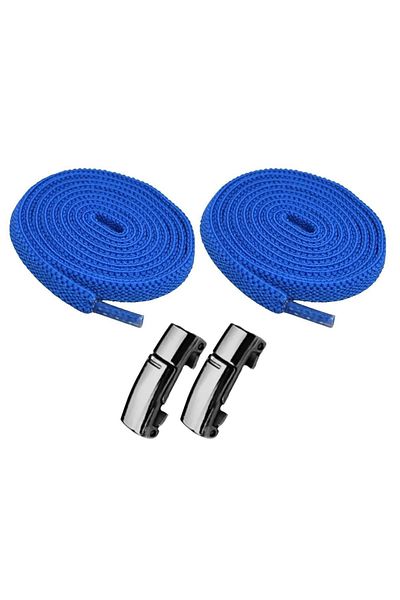 Dopar Elastic Saks Blue Smart Locking Laces Magnetic Metal Plug and Drop Sneaker Laces 100 Cm