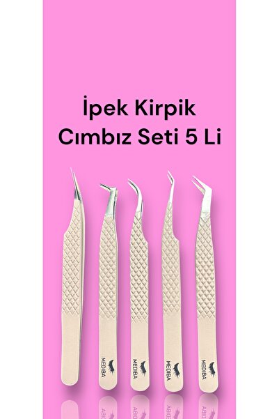 MEDIBA Ipek Kirpik Full Cımbız Seti 6lı Fiber Uç Tüm Kirpik Işlemleri Için Ip...