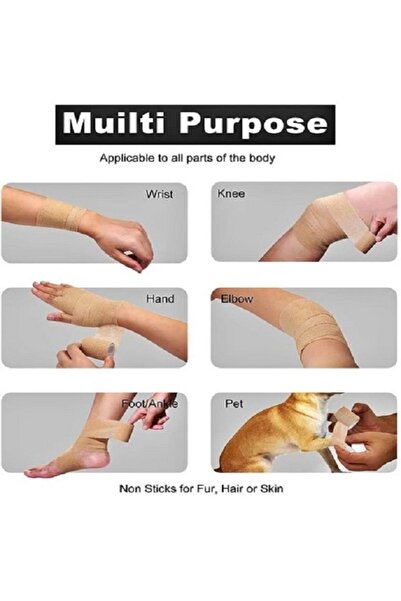 MEDLIVE Coban Bandajı Kendinden Yapışkanlı Bandaj Coban Bandajı Sargı Bandajı Sargı Bilek 5cmx4.5 m 1 Adet