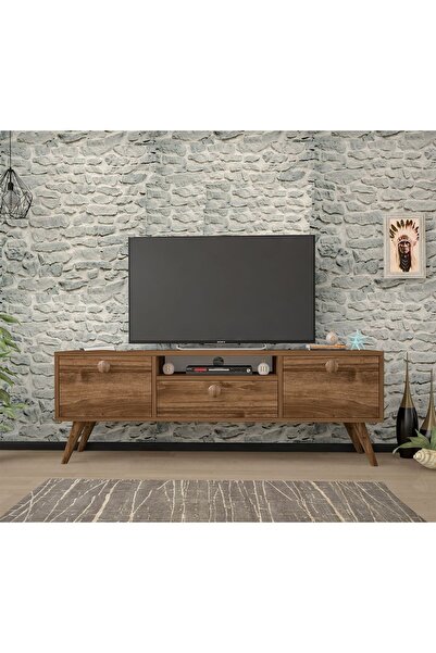 Ankara Mobilya Penta Ahşap Ayaklı Ceviz 160 cm Tv Sehpası