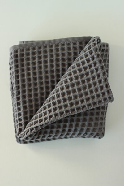 Anne Sesi بطانية أطفال وافل - 100% قطن، 75x80 سم، رمادي دخاني، للقماط والمناشف