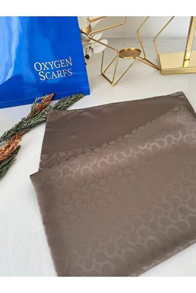 Organic Scarfs Bloom Desen Pamuk İpeksi Jakar Şal - Çikolata