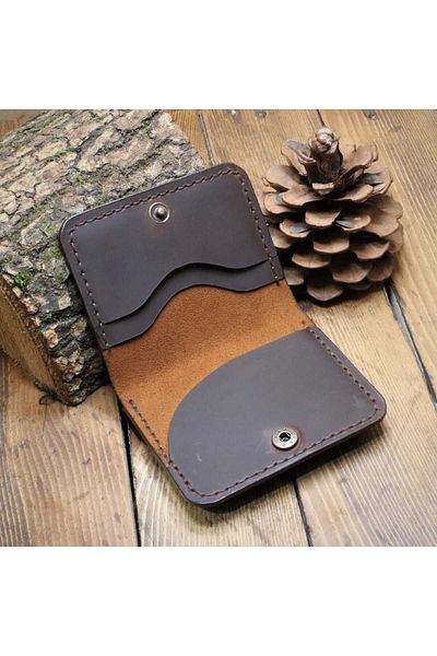Z ZDK Leather Craft Portofel din piele naturală, bronz închis - Crazy Serenat