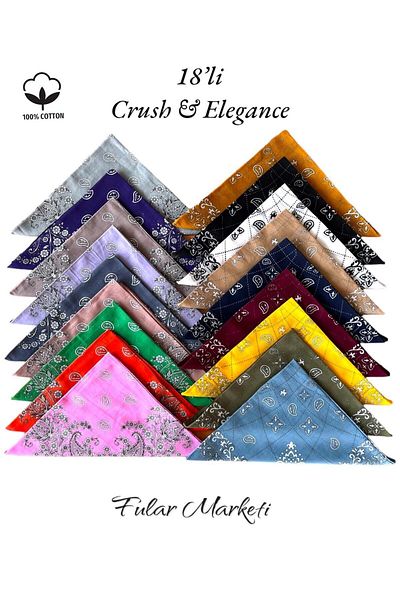 Fular Marketi 18 Pieces Mixed Pattern 100% Cotton - Crush Elegance