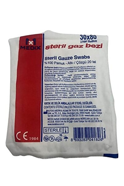 MEDİX Steril Hidrofil Gazlı Bez 30x80 Cm (2 Adet 30x40 Cm)
