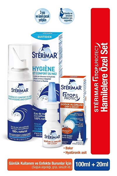 Sterimar Isotonic Yetişkin Burun Spreyi 100ml + Stop&protect Burun Spreyi 20ml