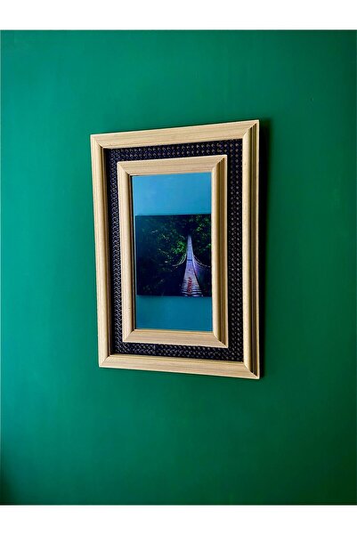 pupka design Hazeran Desenli, Çerçeveli, 43cm X 63 Cm Dekoratif Ayna,ahşap Ayna