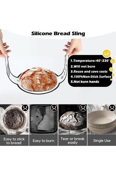 Yenigeldi 2 Pieces Dutch Silicone Sleeves Non-stick Heat ResIstant Cake Bread Pizza Pastry Muffin Baking Mat
