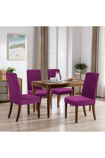 Faiend Ποιοτικό Lycra Velvet Κάλυμμα Καρέκλας Κάλυμμα Καρέκλας Κάλυμμα Καρέκλας Κουζίνας Προστασία Καρέκλας 4τμχ