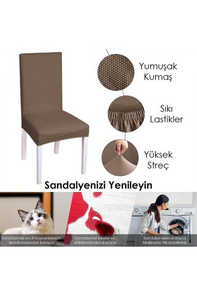 Faiend Balpeteği Desen Likra Kumaşlı Tüylenmez Yikanabilir Sandalye Örtüsü Sandalye Kılıfı Yeni Model Tekli