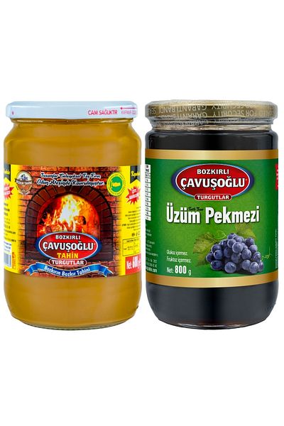 Bozkırlı Çavuşoğlu Tahini Molasses Super Double 600g Grape Molasses 800g