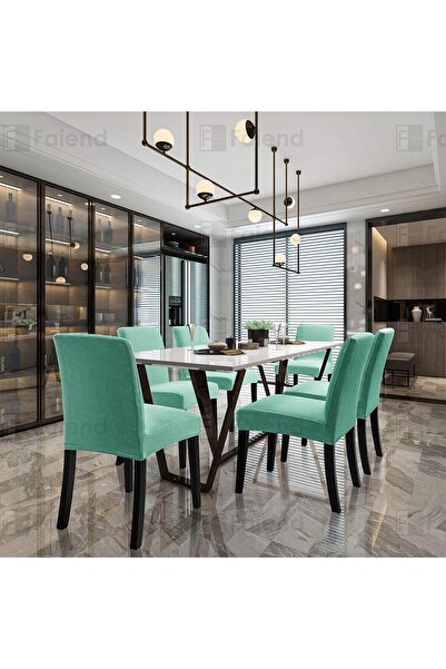 Faiend Sandalye Kılıfı Yıkanabilir Likralı Esnek Lastikli Sandalye Örtü Renk (mint )