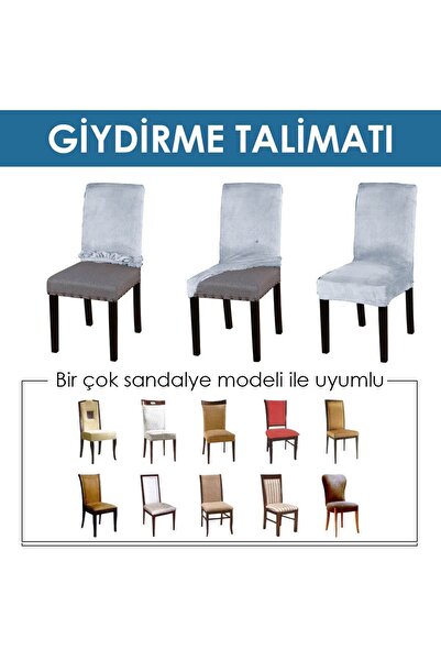 Faiend Balpeteği Yıkanabilir Esnek Sandalye Örtüsü Sandalye Kılıfı Renk ( Gri )