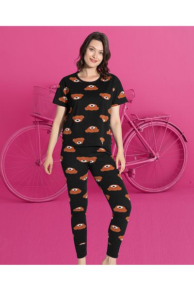 ELİZ HOMEWEAR Cotton Comfortable Pajama Set