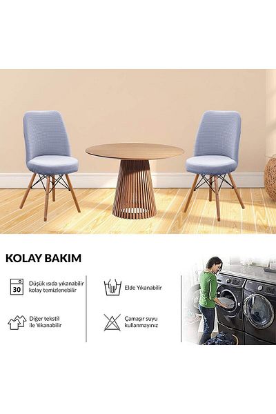 Faiend Πλενόμενο ελαστικό κάλυμμα καρέκλας Lycra Oval - Στρογγυλό κάλυμμα καρέκλας (ΓΚΡΙ-ΧΡΩΜΑ)