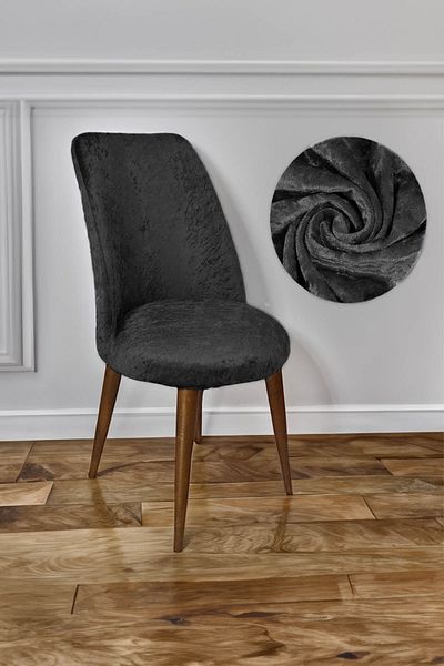 Faiend Velvet Chair Cover Retro Oval Chair Cover Chair Protection Single (FOR SMALL)35x45