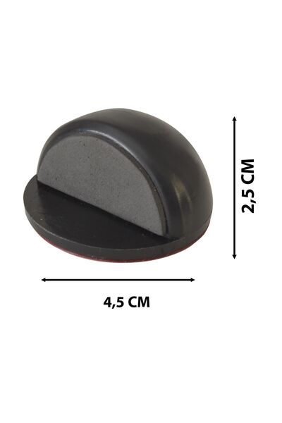 İNCAREA Yarım Ay Kendinden Yapışkanlı Siyah Plastik Kapı Stoperi / Durdurucu / Tutucu Tamponu 5 Adet
