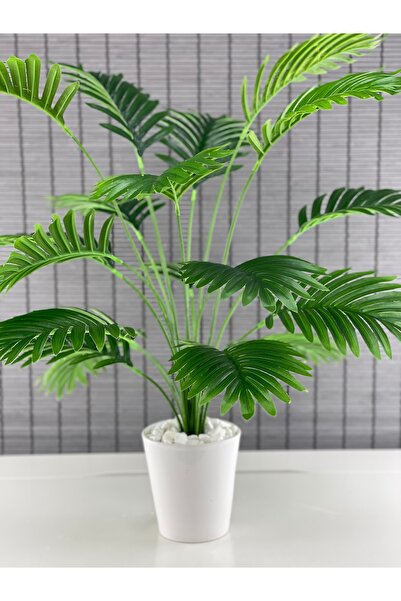 Bahçem Yapay Ağaç Areka Ağacı Palmiye Ağacı Salon Bitkisi Seramik Saksılı 18 Yaprak 85cm