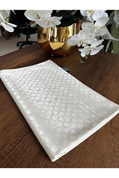 Organic Scarfs Bloom Desen Pamuk İpeksi Jakar Şal - Ekru