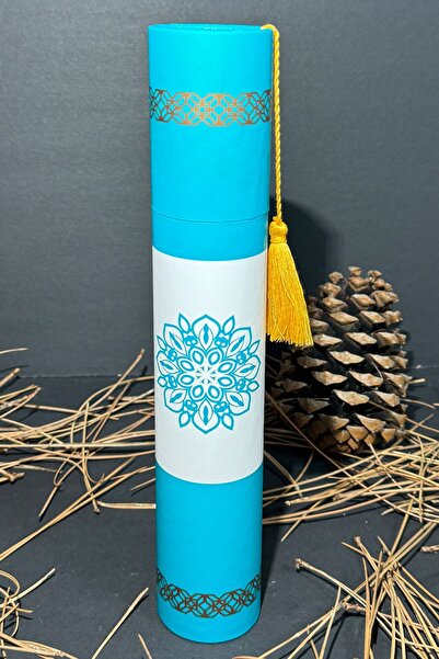 karetaş Diploma Kutusu 10 Adet (Turkuaz) 5 X 32 Cm Mezuniyet Kutusu Silindir ...