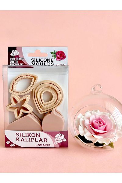 Smarta Rose Molds and Leaf Cutter Set Polymer Clay Epoxy Easy Rose and Leaf Making