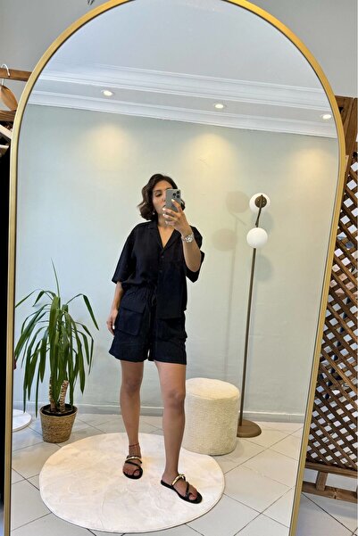 Bucle By Gizem Gömlekli Şortlu Takım Siyah