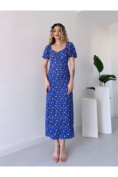 GDS BUTİK Rochie midi cu mânecă cu balon și cu fantă