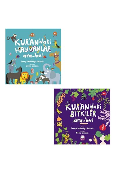 Timaş Çocuk Kuran'daki Hayvanlar Ara-bul - Bitkiler Ara-bul 2 Kitap Set - Jen...